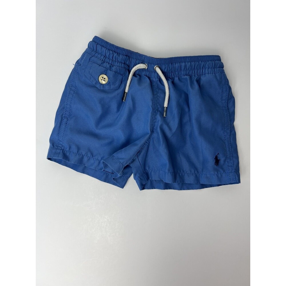 Polo Ralph Lauren Boys Swim Trunks Size 2 2T Blue Mesh Lined Pony Shorts